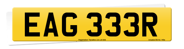 Registration number EAG 333R